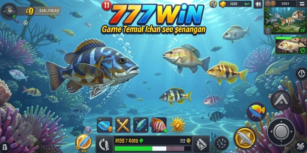 Tampilan gameplay seru dari 777WIN game Tembak Ikan.