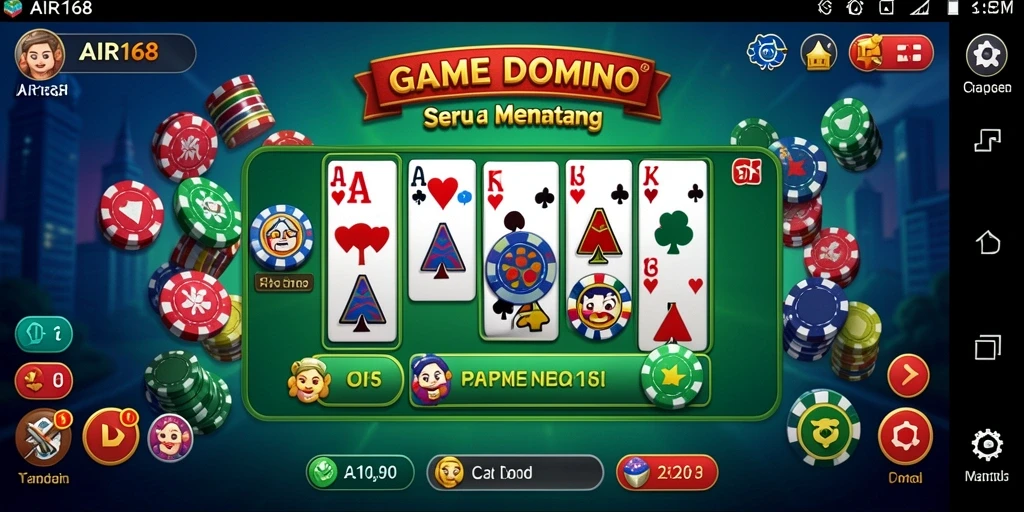 Tampilan menarik dari gameplay Domino yang seru dan kompetitif.