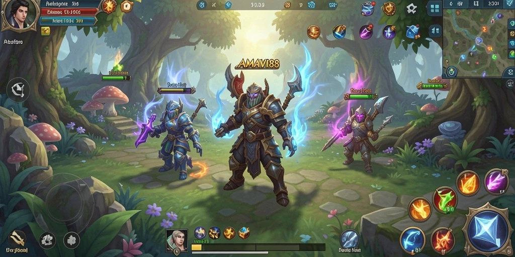 Screenshot gameplay AMAVI88 yang menampilkan aksi RPG yang mendebarkan.