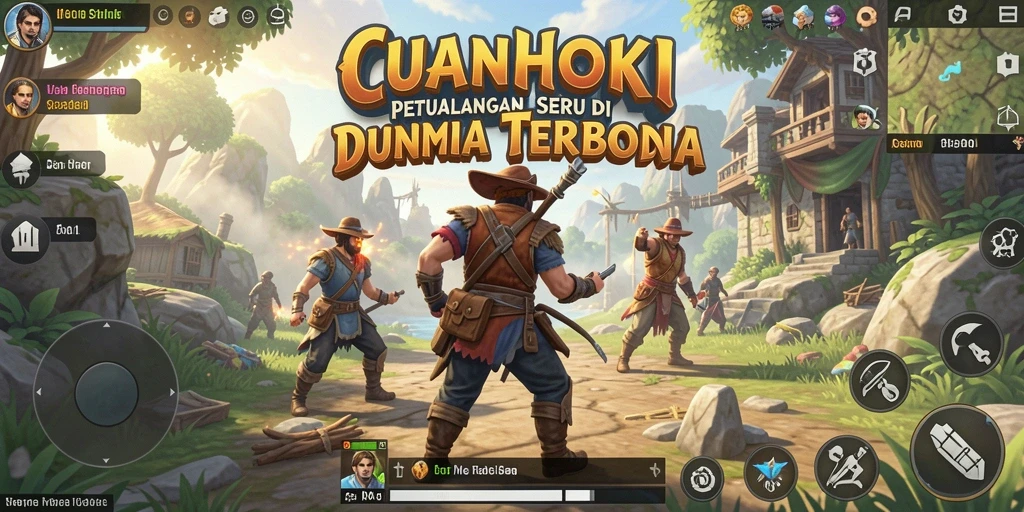 Tampilan screenshot gameplay CUANHOKI yang memukau dari dunia terbuka.