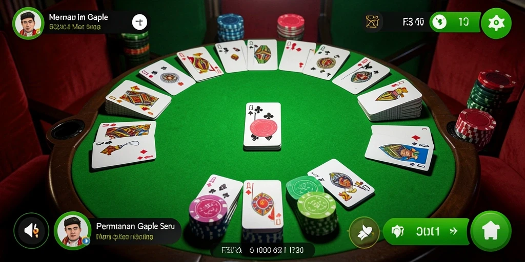 Tampilan gameplay Gaple yang seru dan interaktif.
