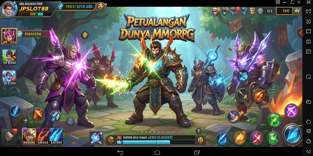 Screenshot utama JPSLOT88 menampilkan aksi seru dalam game MMORPG.