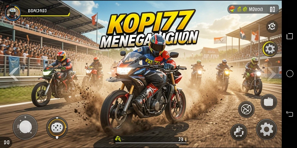 Tampilan menarik dari gameplay balapan motor di KOPI77.