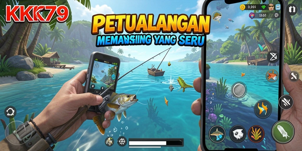 Tampilan gameplay KPK79 dengan pengalaman memancing yang realistis.