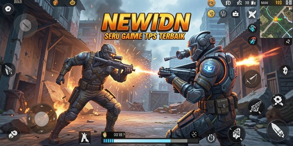 Tampilan utama gameplay <strong>NEWIDN</strong> dengan aksi menegangkan di medan perang.
