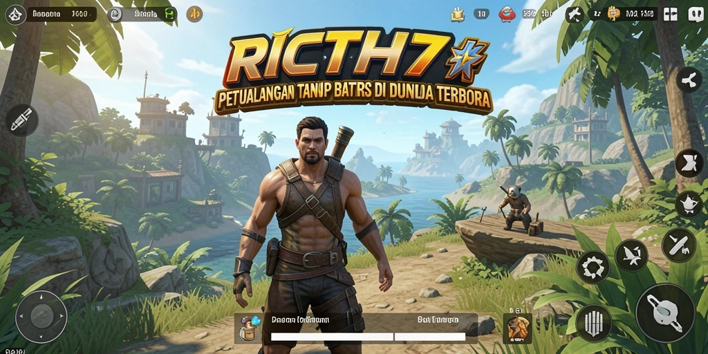 Screenshot gameplay RICH7 menampilkan petualangan seru di dunia terbuka.