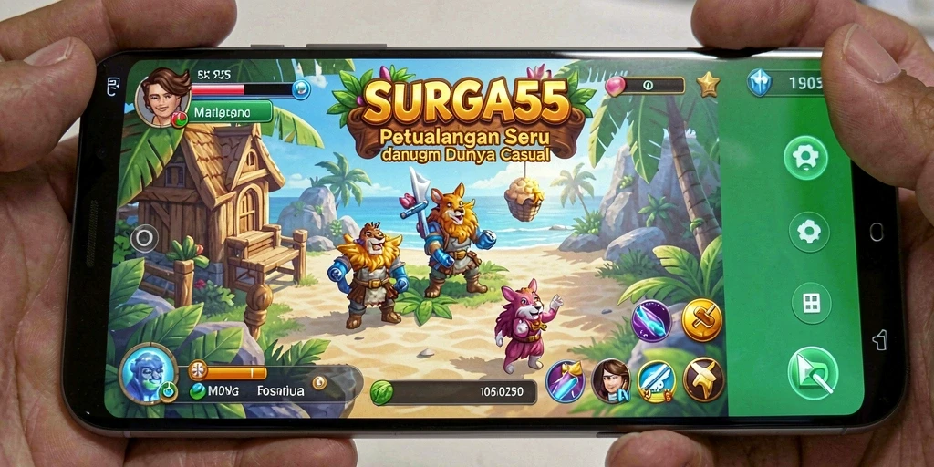 Tampilan gameplay seru dan penuh warna di SURGA55.